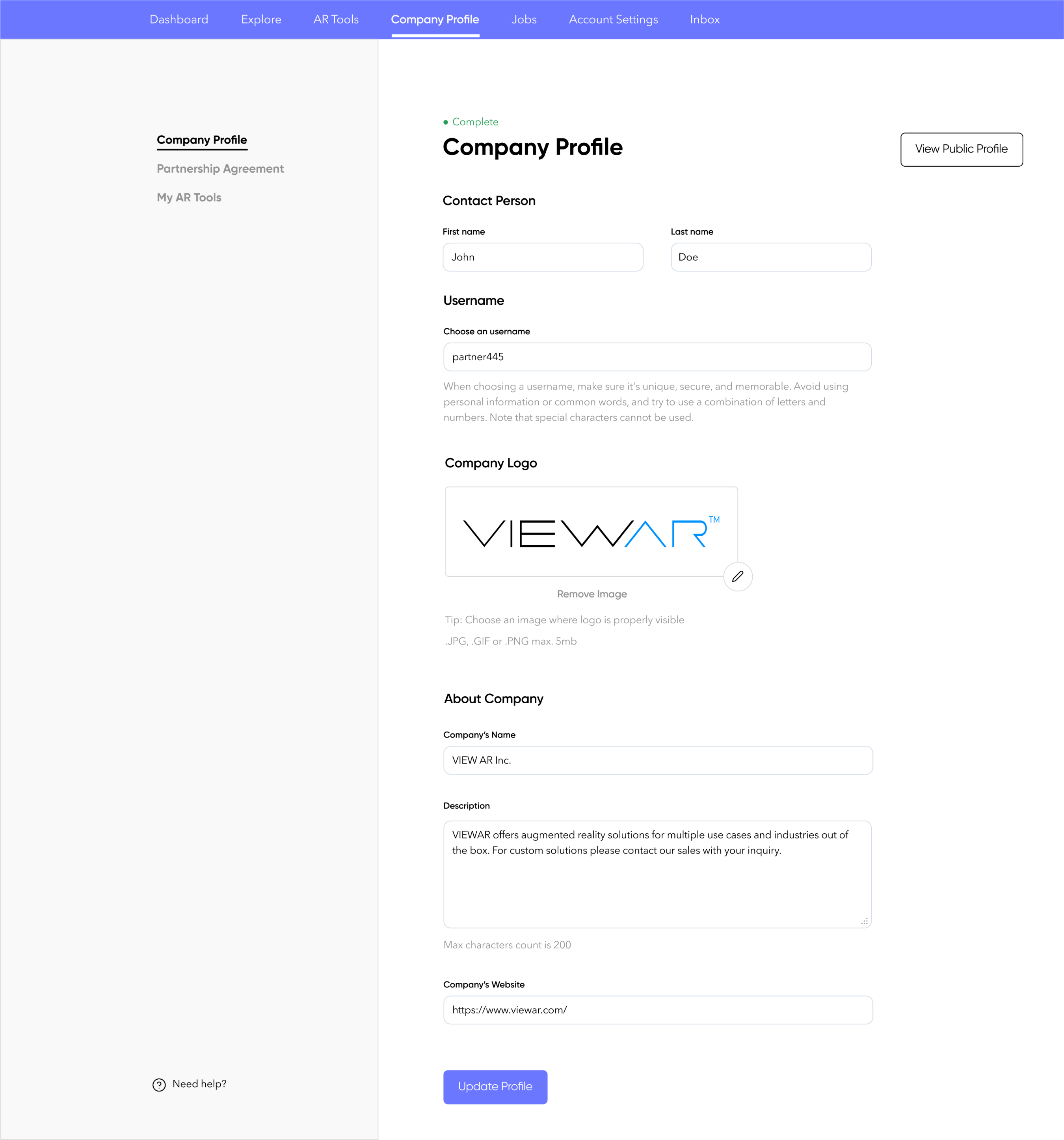 Augmented Reality (AR) - PartnerProfileCompanyProfile